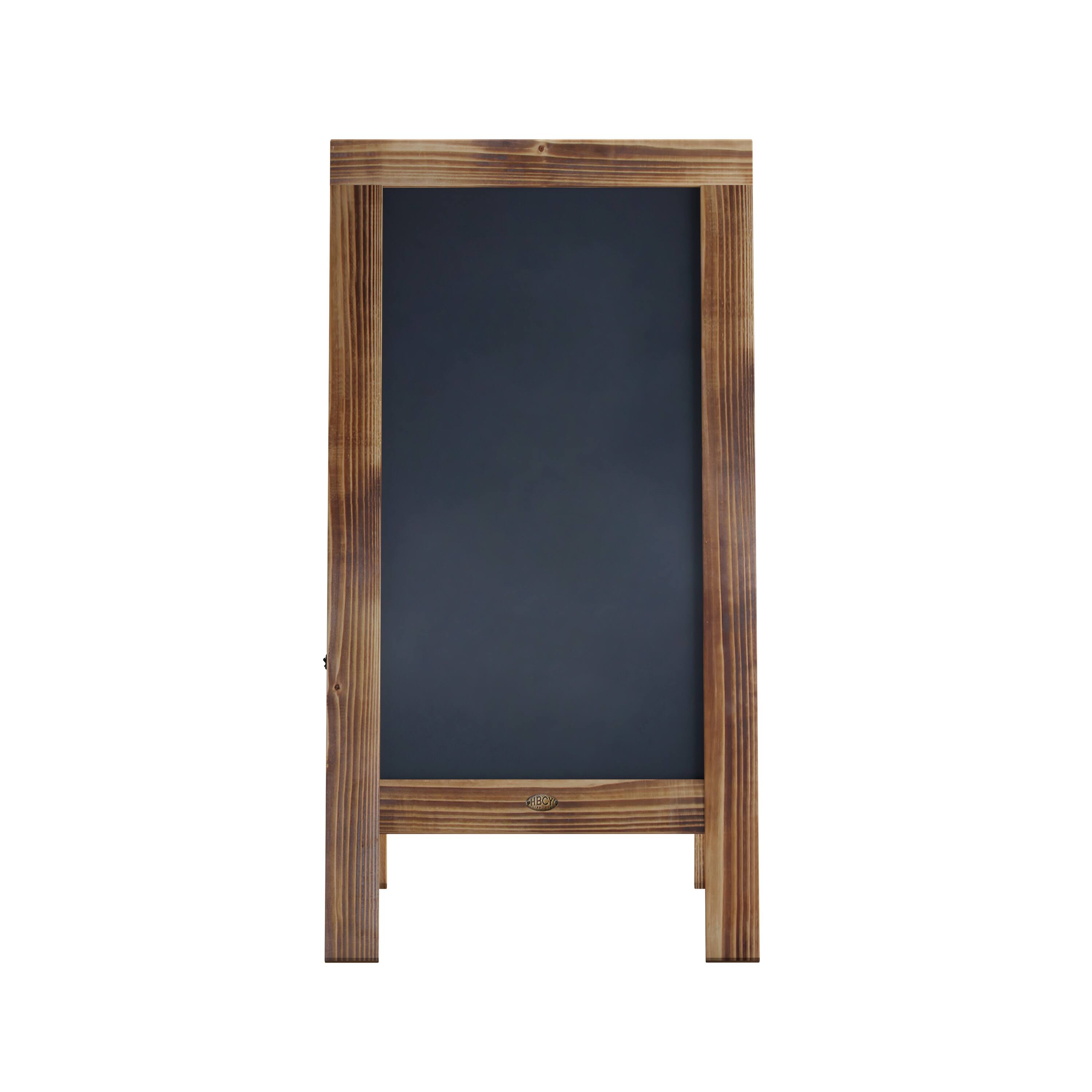 Alt View 9. Emma + Oliver - Rustic Double-Sided A-Frame Wooden Chalkboard with Magnetic Surface - Rustic Brown.