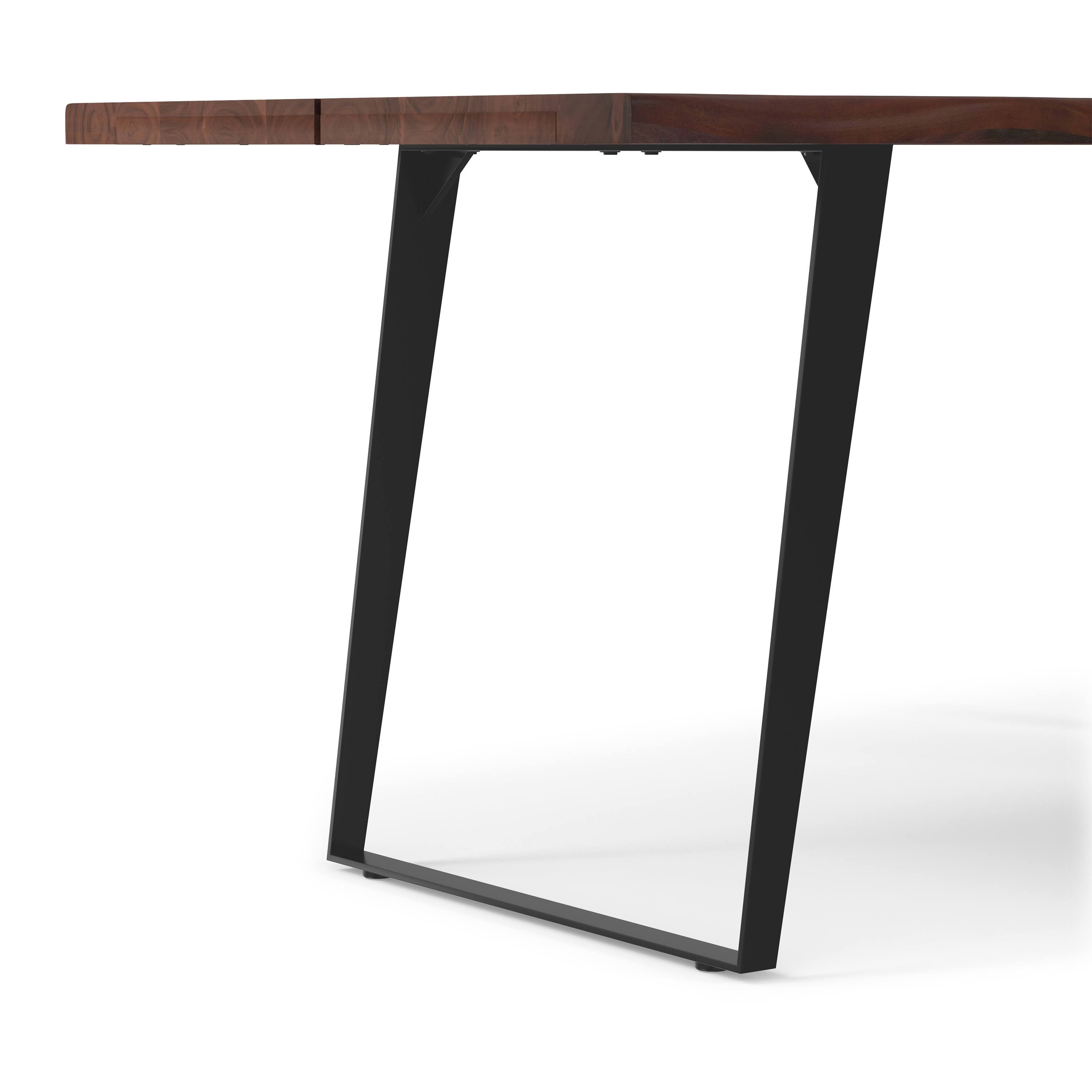 Alt View 5. Simpli Home - Delta 72 inch x 36 inch Rectangle Modern Industrial Dining Table in Dark Walnut - Dark Walnut.