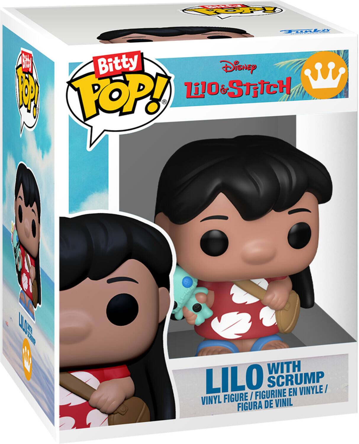 The corrected text is:

"Bitty POP! Lilo & Stitch with Lilo Vinyl Figure / Figurine en Vinyle / Figura de Vinil"
