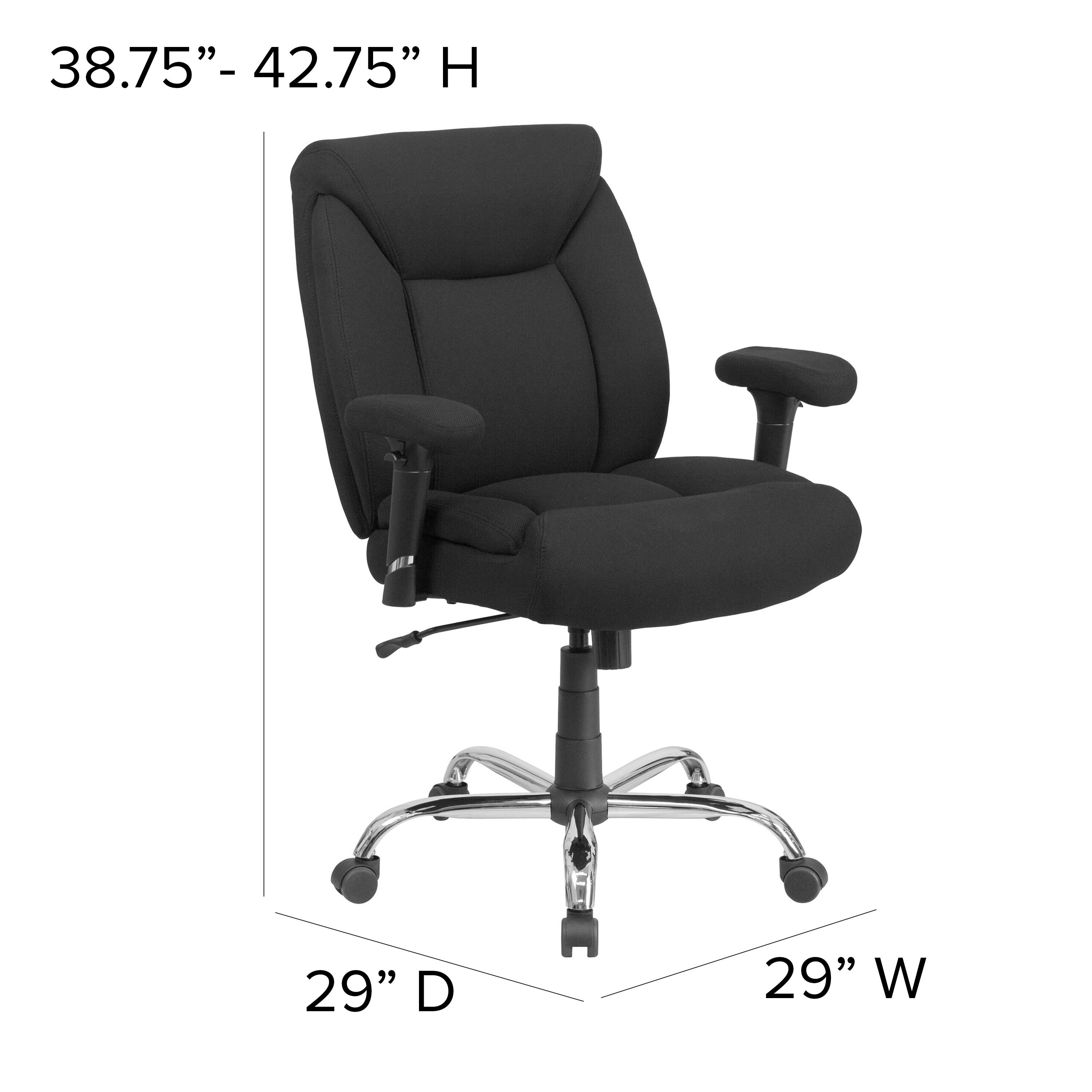 38.75" - 42.75" H  
29" D  
29" W
