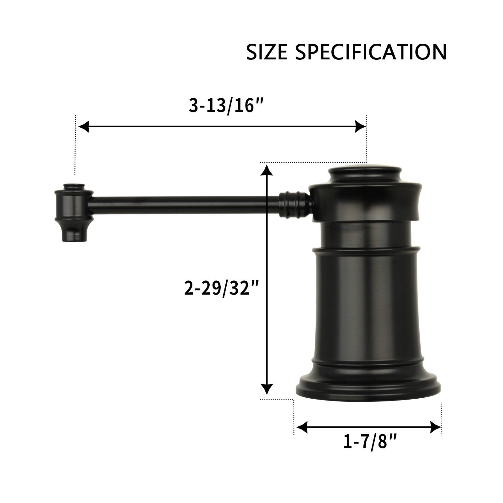 SIZE SPECIFICATION  
3-13/16"  
2-29/32"  
1-7/8"