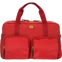 Bric's - X-Bag Carry On Boarding Duffle Bags W/ Pockets 18" - Bright Red