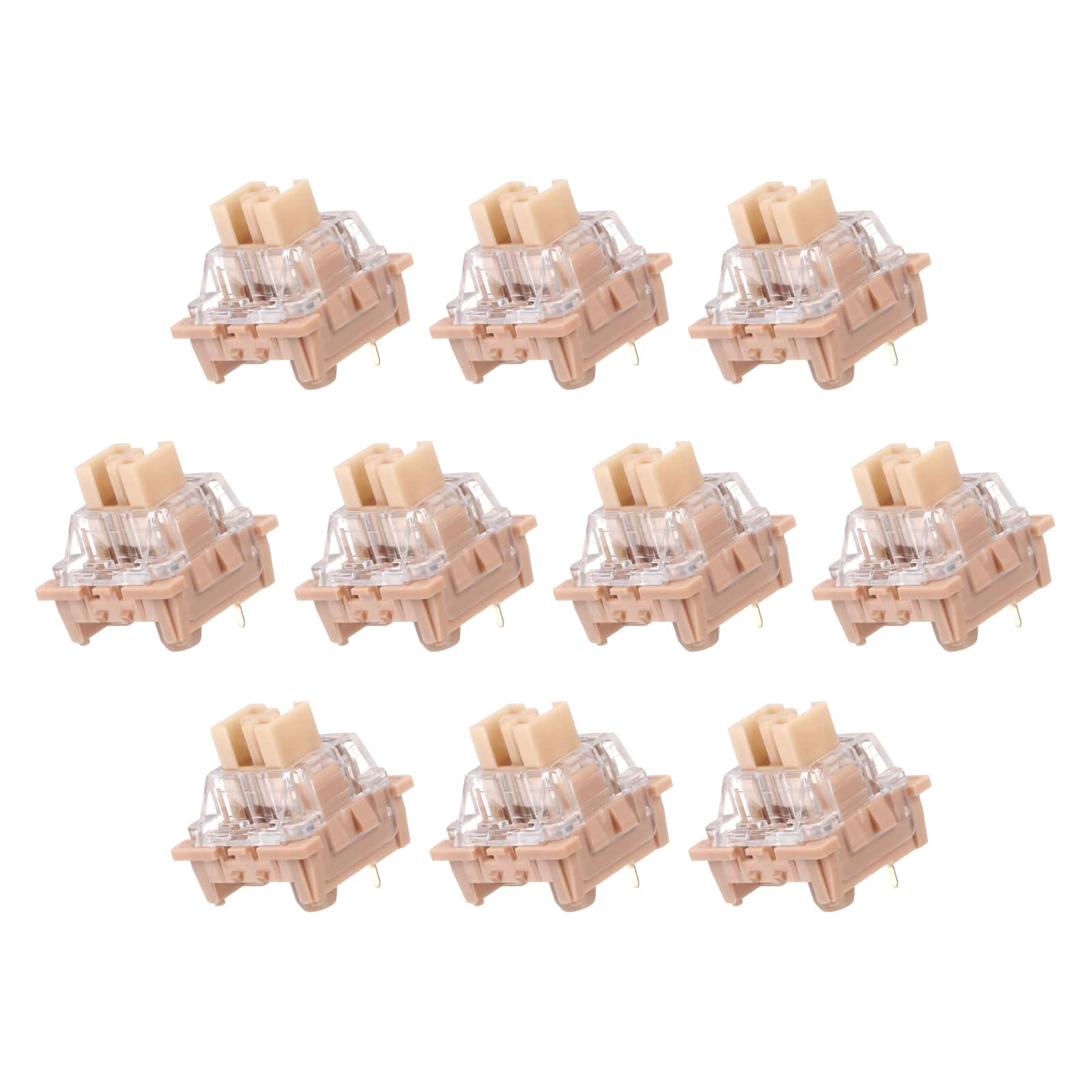Unique Bargains - 10pcs Keyboard Switches (3-Pin 45gf) Dustproof Pre-Lubed Tactile Linear Switch Replacement for MX Mechanical Keyboard - Medium Brown