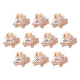 Unique Bargains - 10pcs Keyboard Switches (3-Pin 45gf) Dustproof Pre-Lubed Tactile Linear Switch Replacement for MX Mechanical Keyboard - Medium Brown