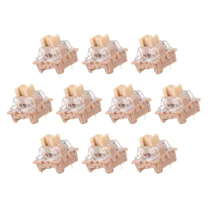 Front. Unique Bargains - 10pcs Keyboard Switches (3-Pin 45gf) Dustproof Pre-Lubed Tactile Linear Switch Replacement for MX Mechanical Keyboard - Medium Brown.