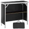 VEVOR - Folding Portable Bar Table, Tradeshow Podium Table for Indoor, Outdoor, Party, Picnic, Exhibition,Includes Carrying Case - Black