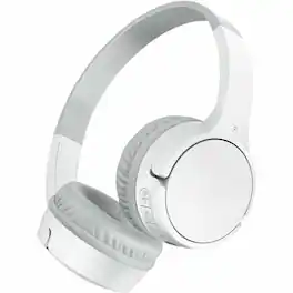 Belkin - Wireless Bluetooth On-Ear Headphones for Kids w/ Mic - 85dB Limit - w/ USB-C Cable - Headset - Stereo - White
