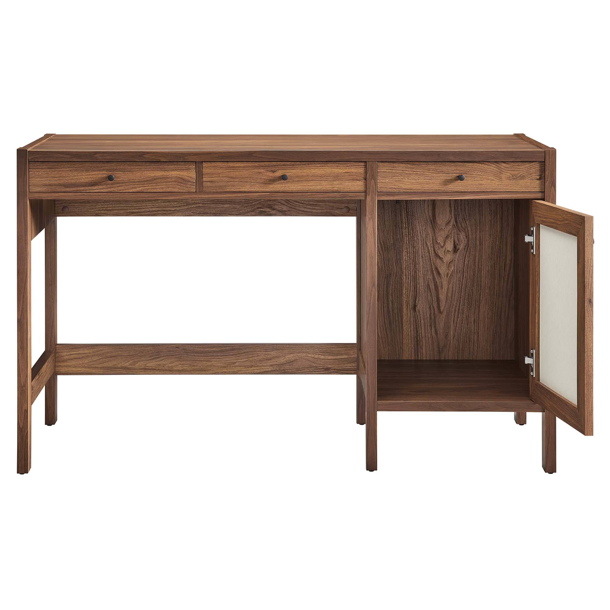 Alt View 4. Modway - Capri 49" Wood Grain Office Desk by Modway - Walnut.