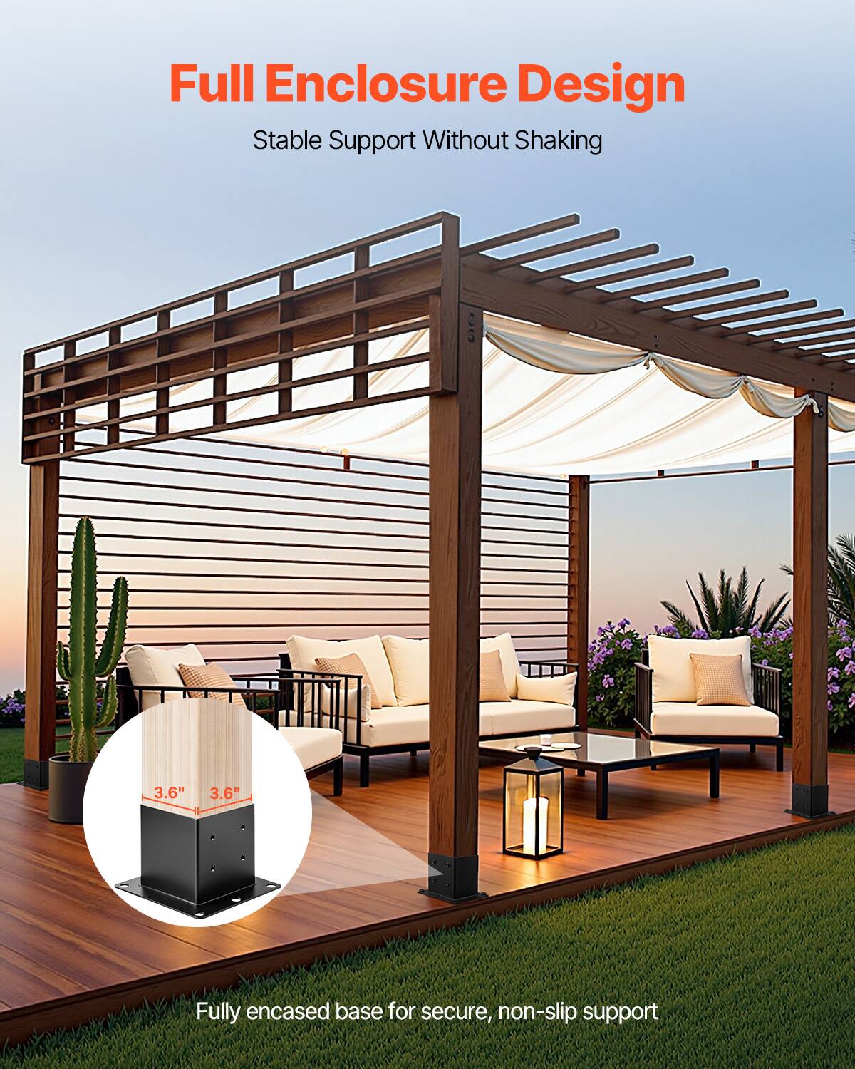 Full Enclosure Design  
Stable Support Without Shaking  

3.6" 3.6"  
Fully encased base for secure, non-slip support