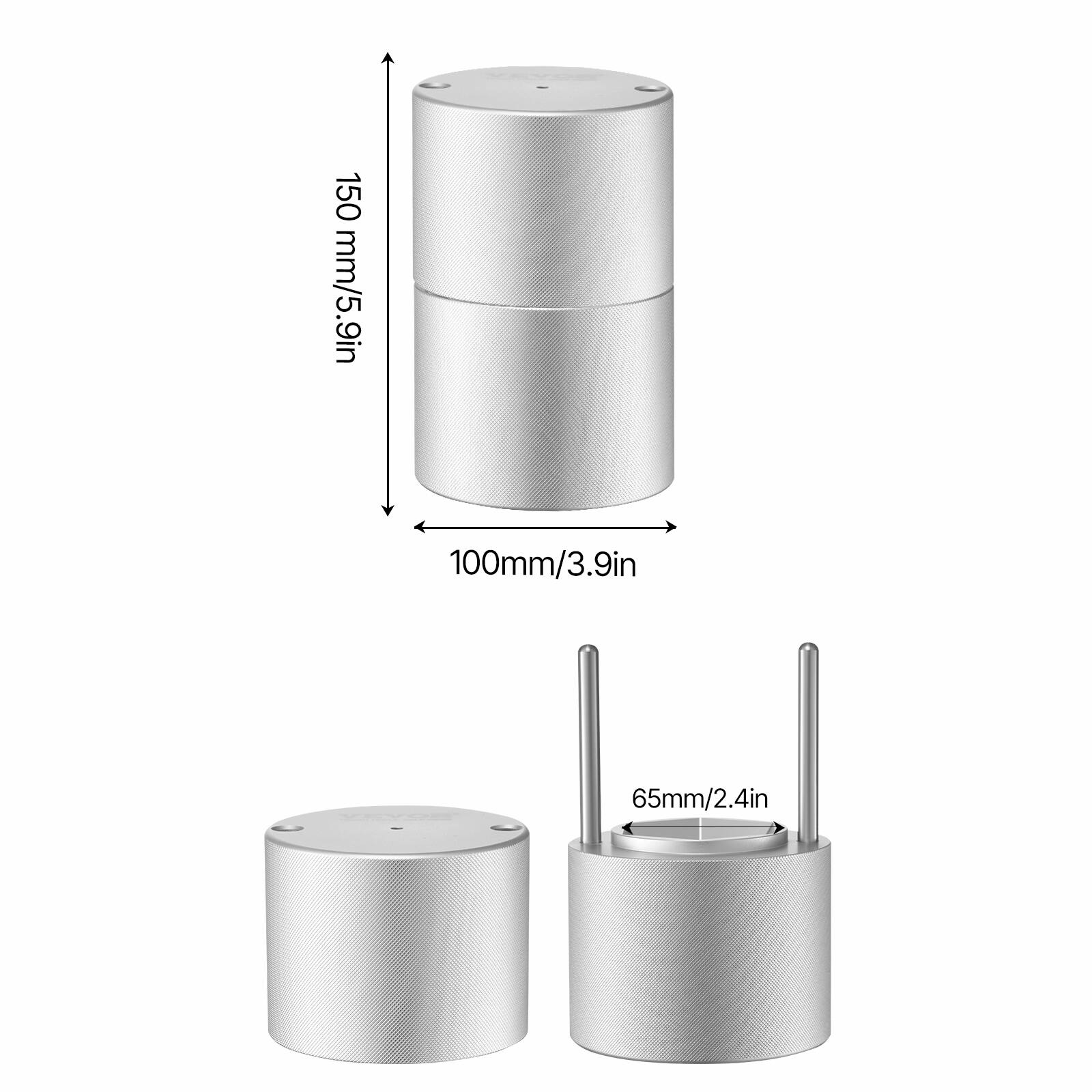 150 mm/5.9 in  
100 mm/3.9 in  
65 mm/2.4 in