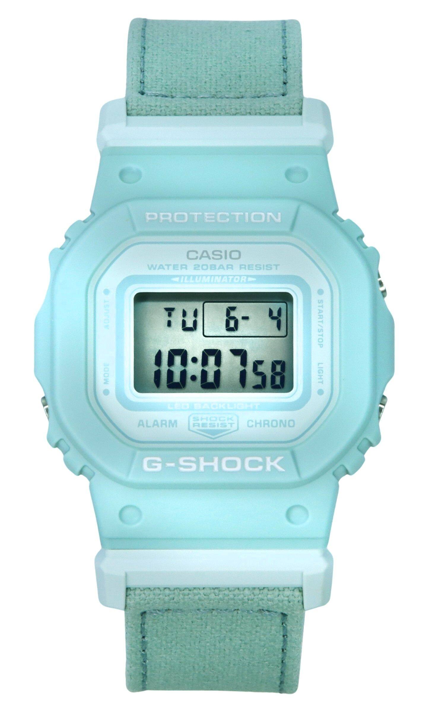 Casio - Digital Organic Cloth Strap Bio-Based Resin Quartz GMD-S5600CT-3 200M Ladies Watch - Blue