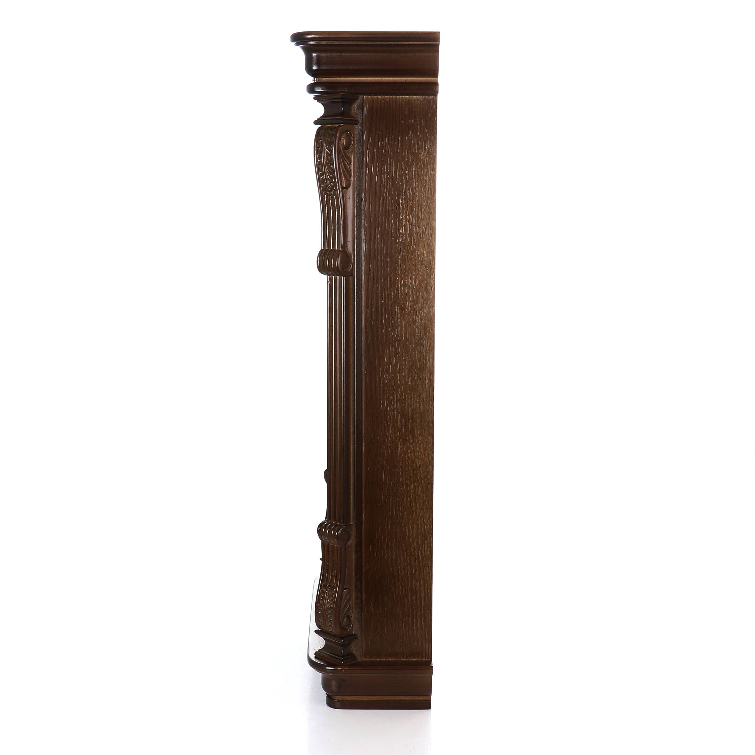 Alt View 2. Bedford Clock Collection - Bedford Clock Collection Chestnut Chiming Pendulum Wall Clock - Brown.