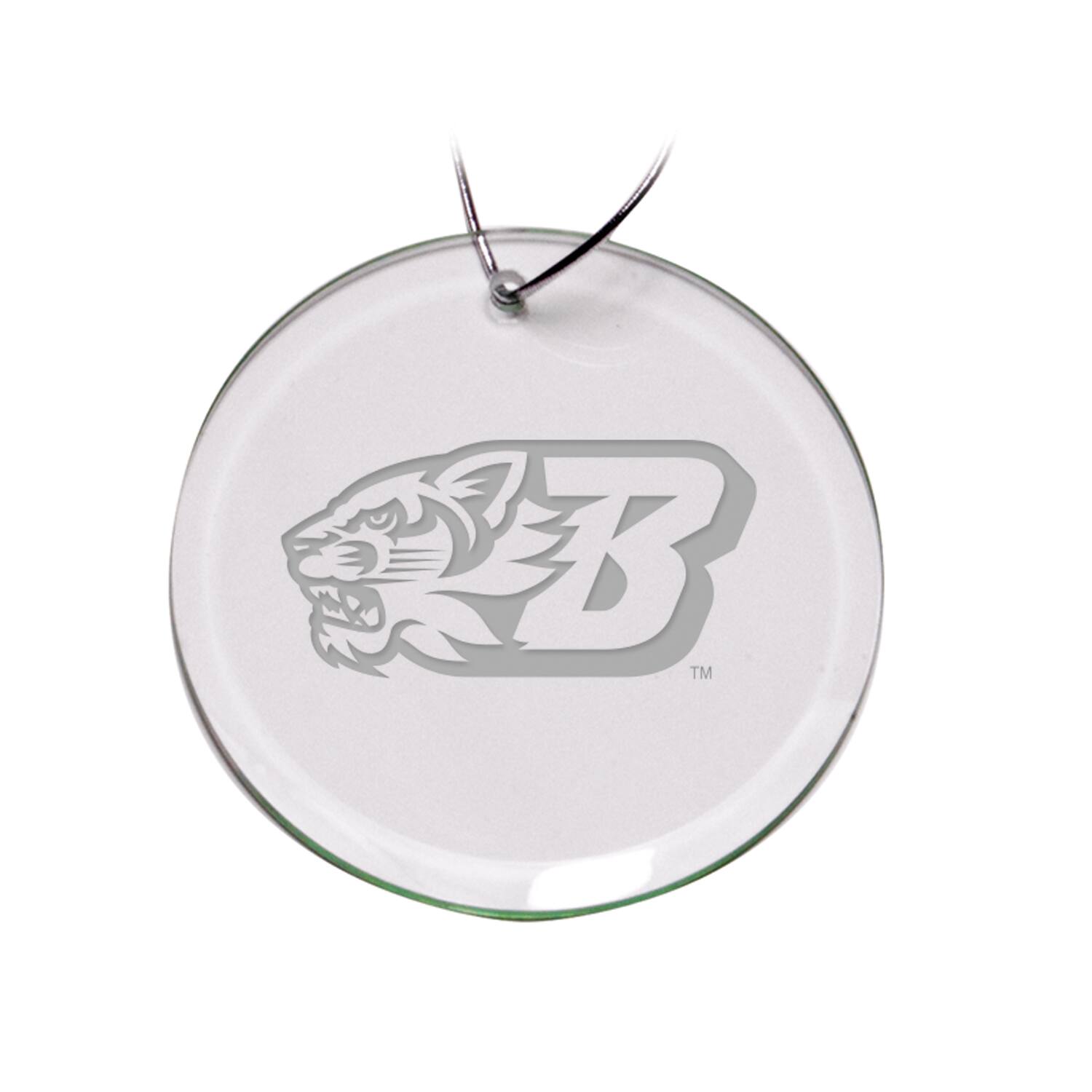 Front. Jardine - Binghamton Bearcats 3'' Glass Round Ornament - Multicolor.