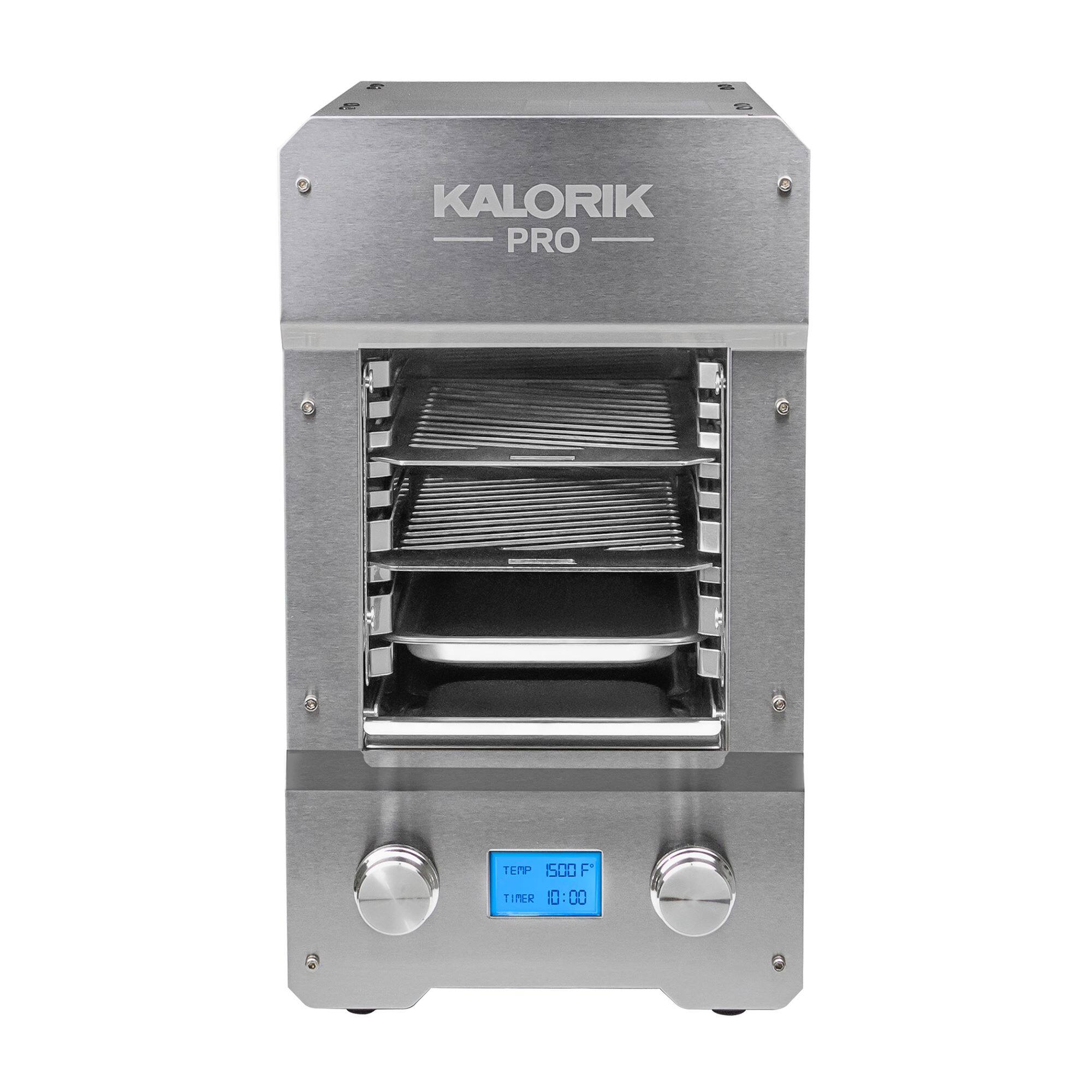 Angle. Kalorik - Pro 1500 Indoor Electric Steakhouse Grill - Stainless Steel.