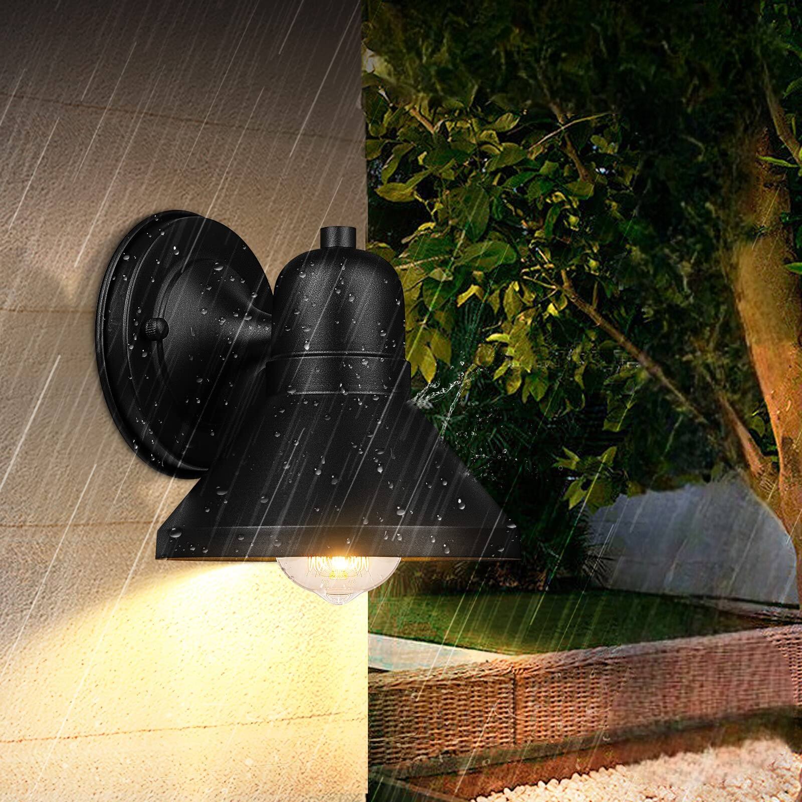 Angle. Nordic Hygge - 2 Pack Waterproof Anti Rust Wall Mount Light Fixtures in Black.