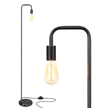 Front. Oumilen - 64" Industrial Floor Lamp with Marble Base.