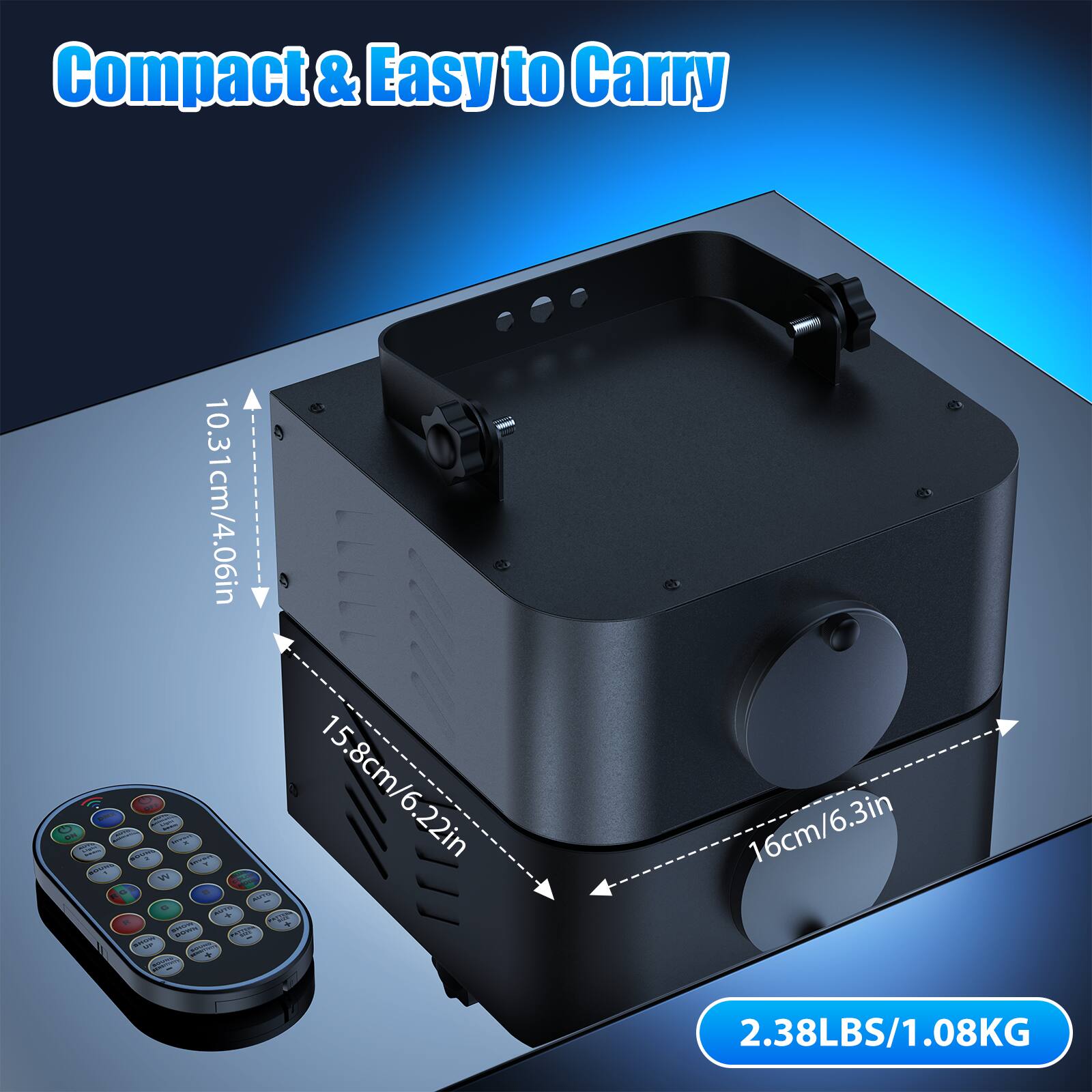 Compact & Easy to Carry

- Height: 10.31cm / 4.06in
- Width: 15.8cm / 6.22in
- Length: 16cm / 6.3in
- Weight: 2.38LBS / 1.08KG