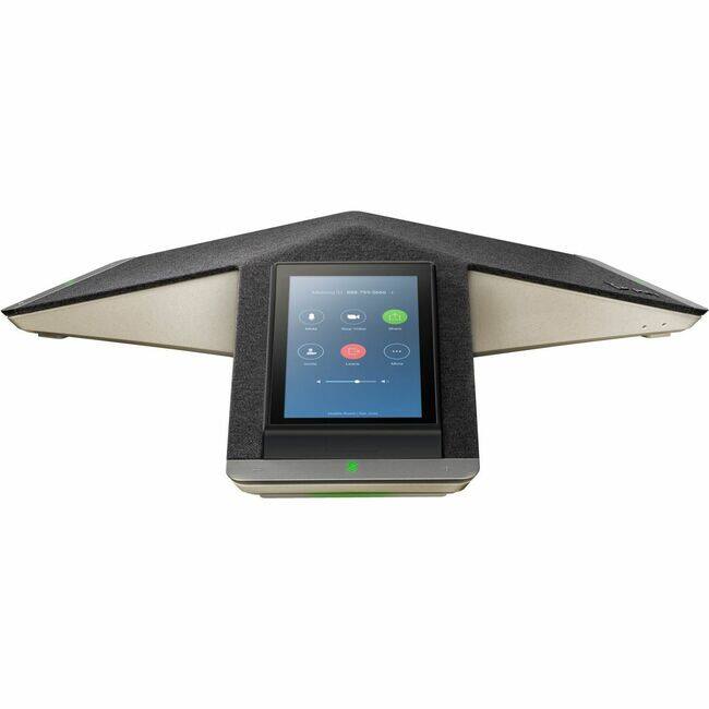 Front. HP - Poly Trio C60 IP Conference Phone and PoE-enabled No Radio GSA/TAA - 3 x Total Line - VoIP - 5" LCD - 2 x Network - Black.