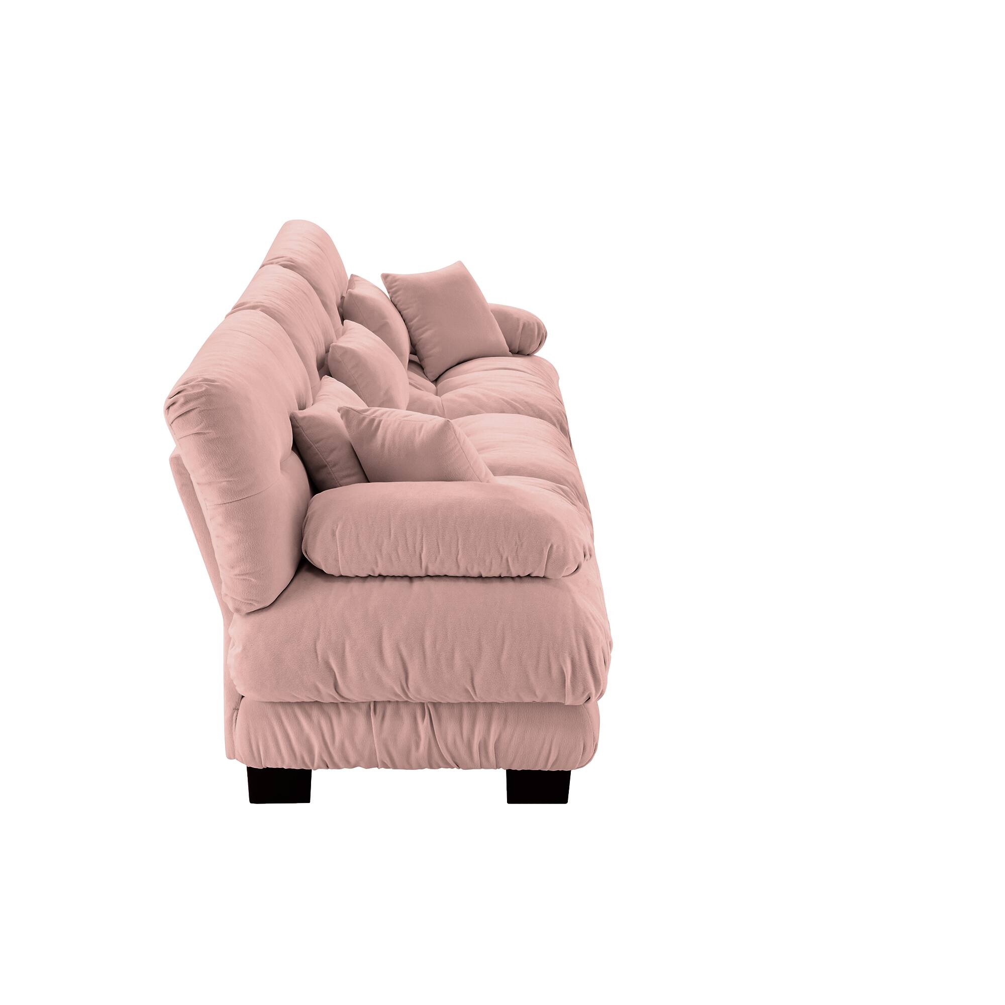 Alt View 9. LOVMOR - 3 Seater Chenille Modular Sectional Couch Deep Seat Compressed Pack For Living Room Apartment Office Plush Den - Pink.