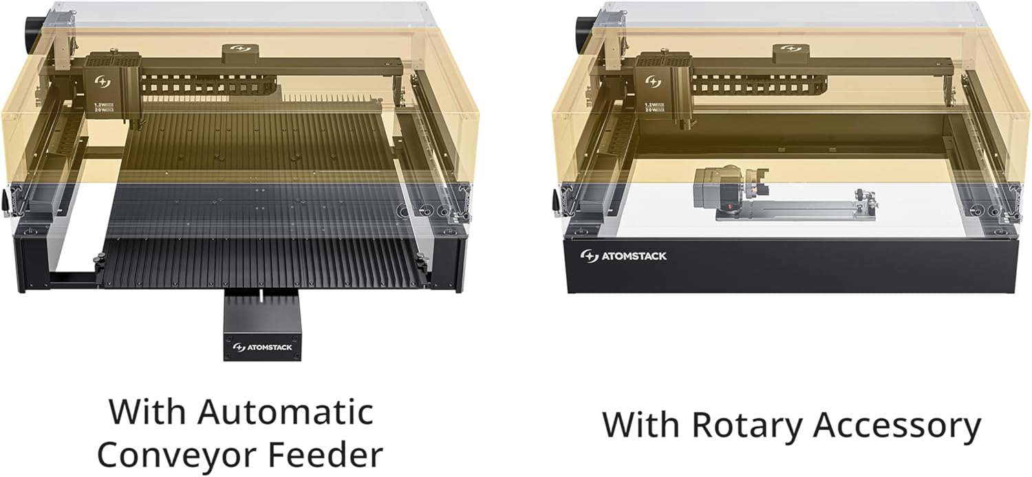 ATOMSTACK

With Automatic Conveyor Feeder

With Rotary Accessory