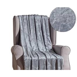 Noble House - Plazatex Eiffel Tower Embossed Decorative Super Soft Throw Blanket for Sleep/Decor 2 Pack 50" x 60" Grey - Gray