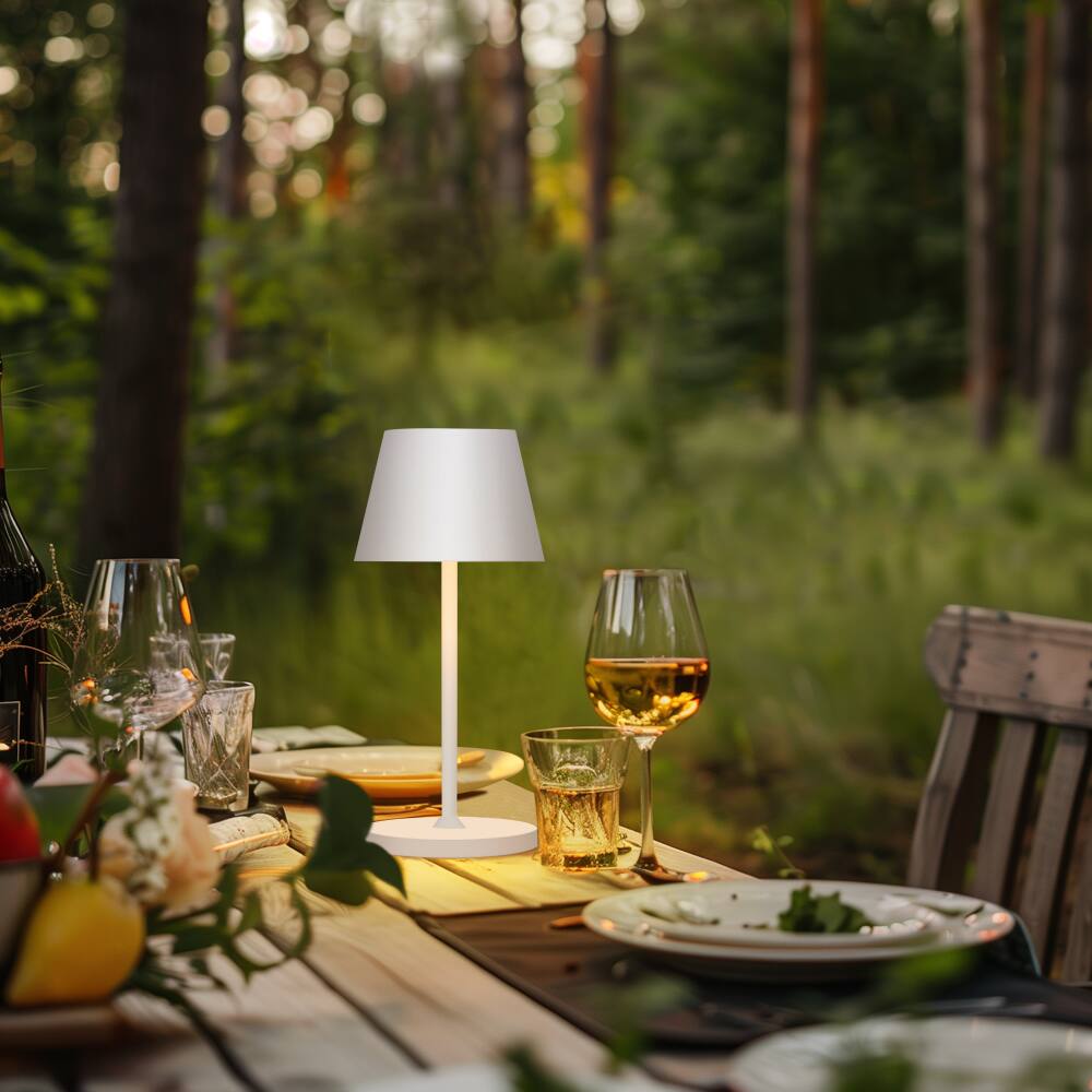 Alt View 4. ONEWISH - 2-Pack 10" Touch-Control Cordless LED Table Lamp – Modern Holiday Décor, Gift for Family & Friends - White.