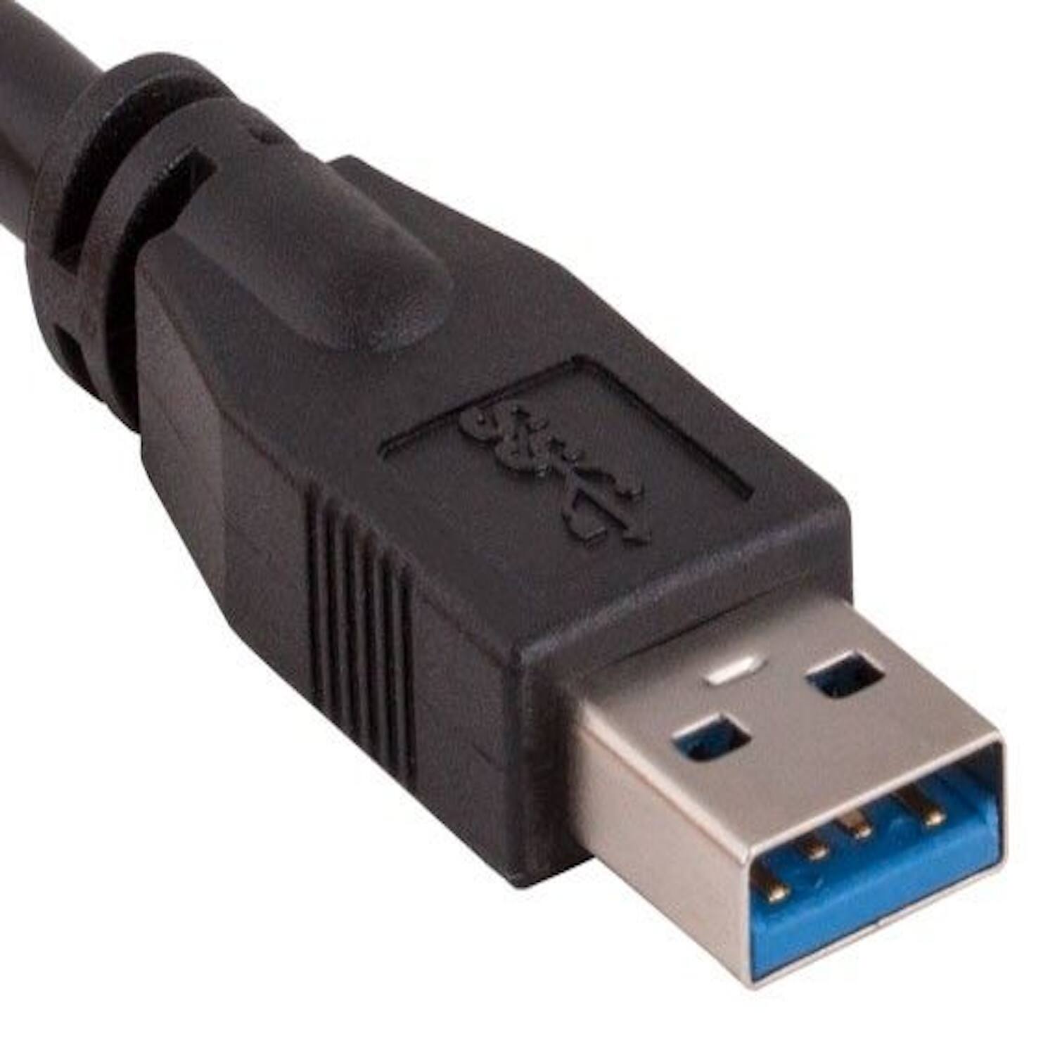 Left. Sanoxy - Sanoxy 10ft USB 3.0 Panel-Mount Type A Male to Type A Female Cable - Black.