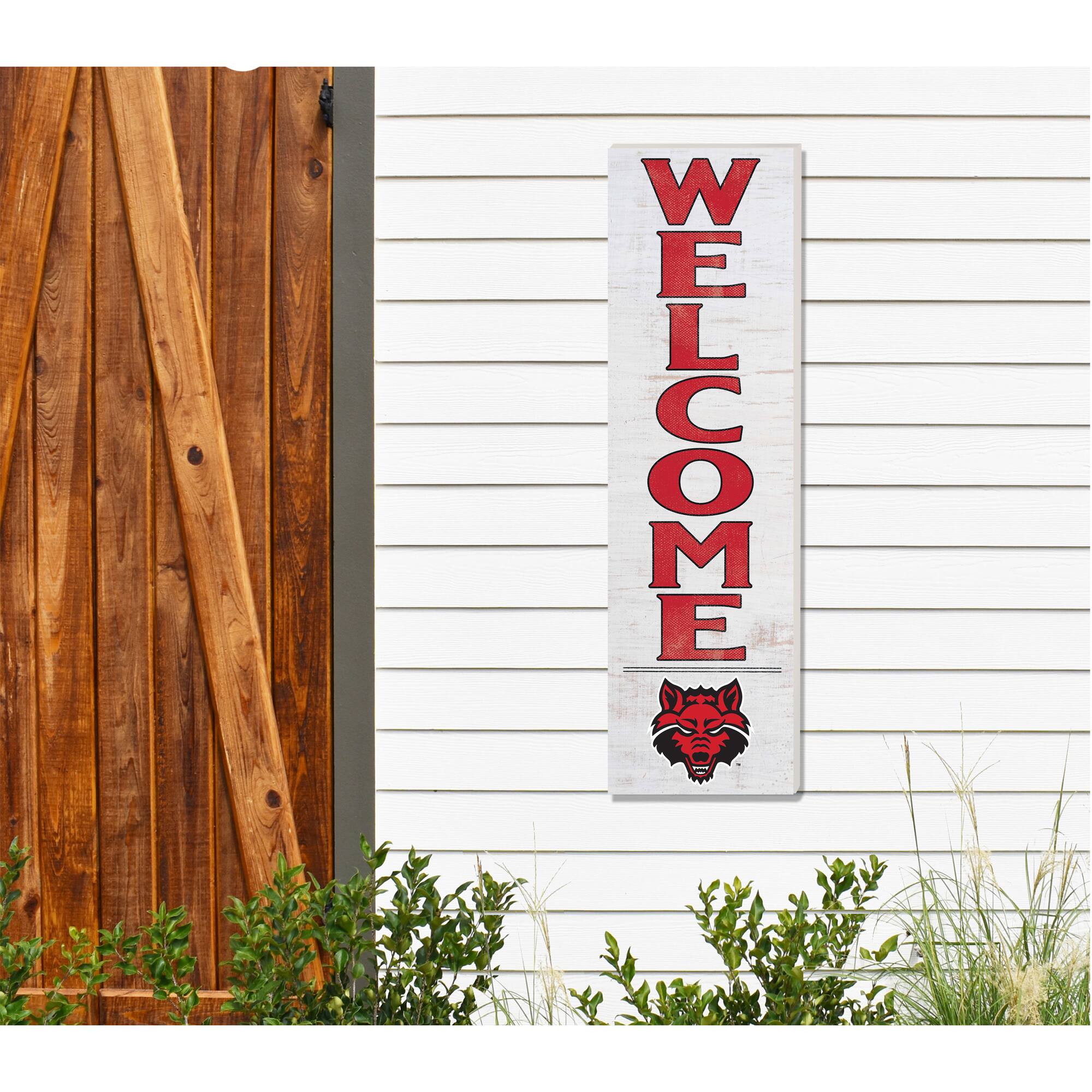 Alt View 1. Jardine - White Arkansas State Red Wolves 10'' x 35'' Indoor/Outdoor Welcome Sign - White.