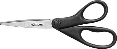 Westcott- All Purpose 8" Stainless Steel Standard Scissors, Pointed Tip- Metallic Black