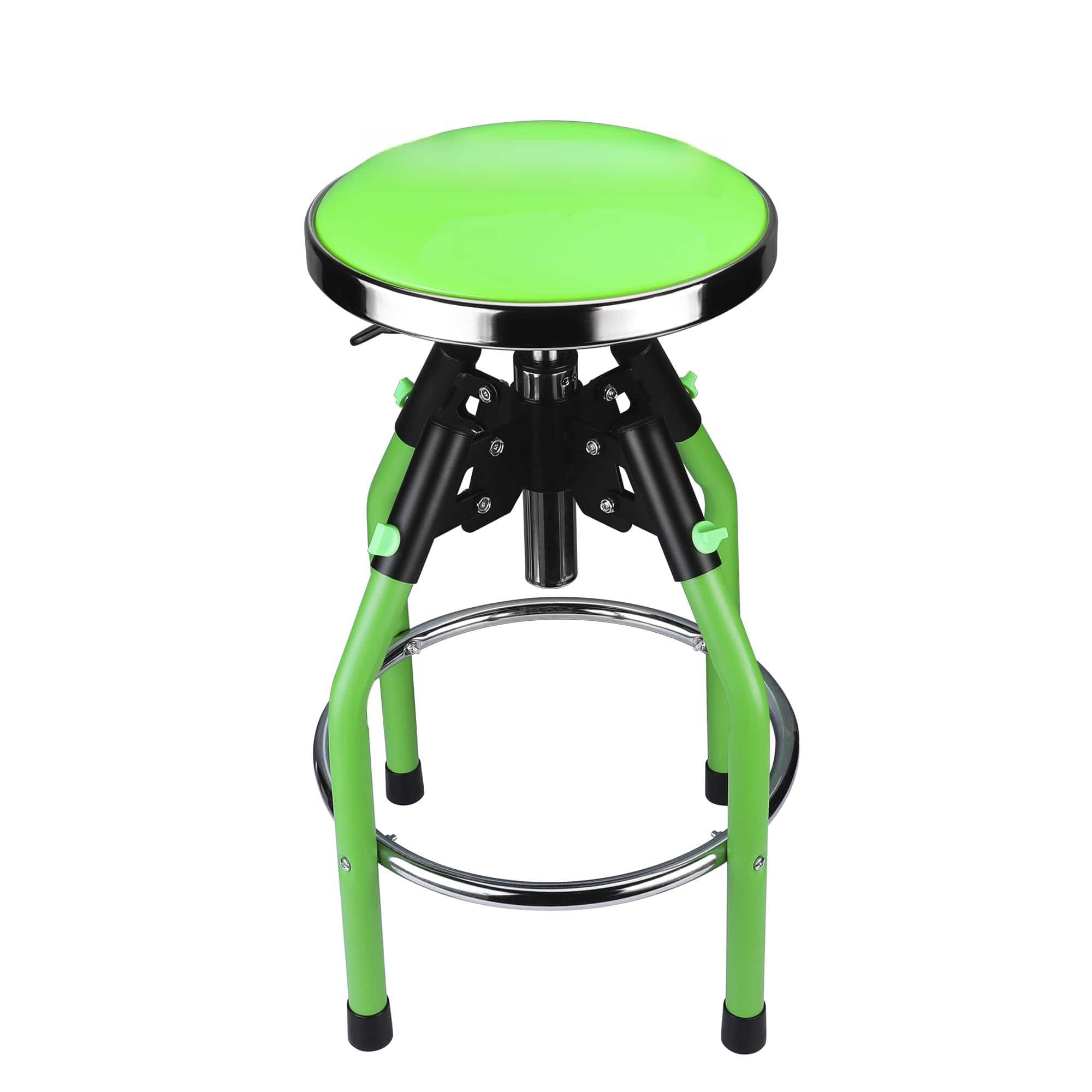 JETRANSPORT - Heavy Duty Adjustable Hydraulic Shop Stool Garage Bar 29in To 33.86in 330-pound Capacity Black Stool - Green