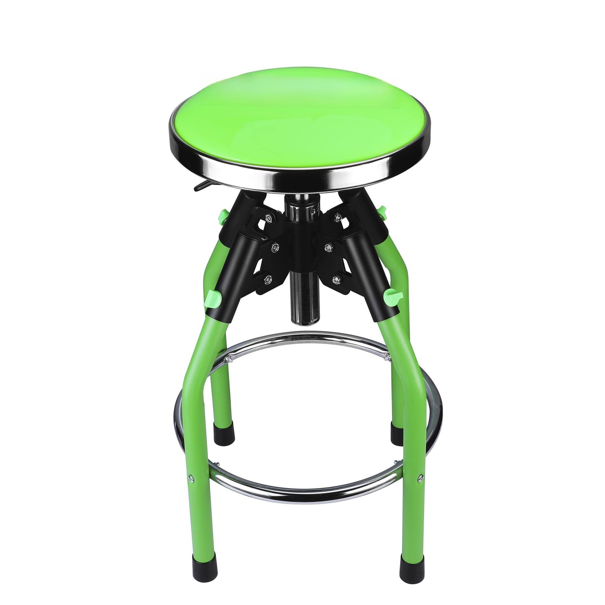 JETRANSPORT - Heavy Duty Adjustable Hydraulic Shop Stool Garage Bar 29in To 33.86in 330-pound Capacity Black Stool - Green