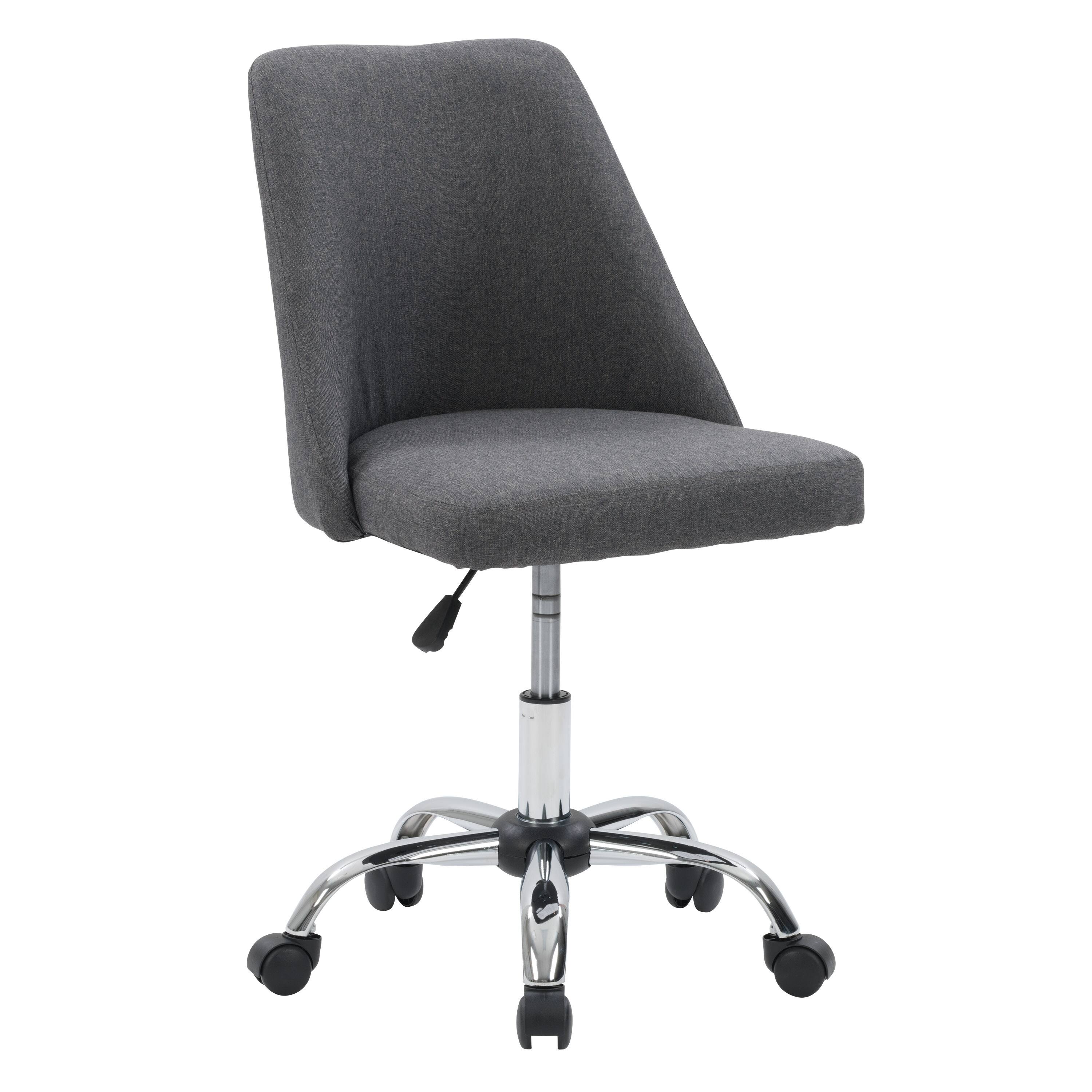 Angle. CorLiving - Marlowe Upholstered Armless Task Chair - Dark Grey.