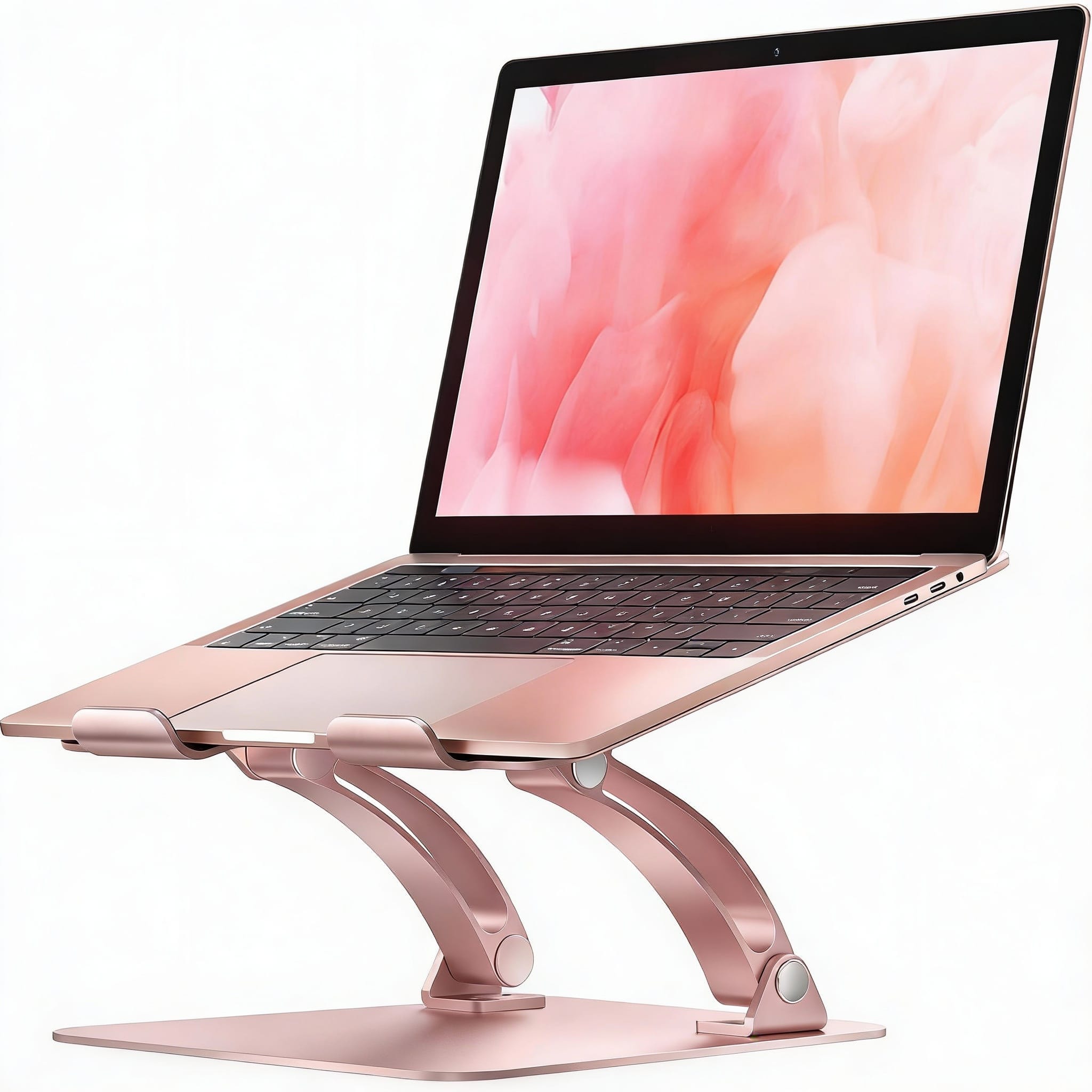 Frangdom - Adjustable Foldable Aluminum Laptop Stand with Heat-Vent - Pink, Size 10-17" Laptop