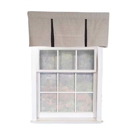 Front. RLF Home - RLF Home Denton Pleated 100% Cotton Rod Pocket Lined Window Valance 50" x 17" Taupe - Taupe.