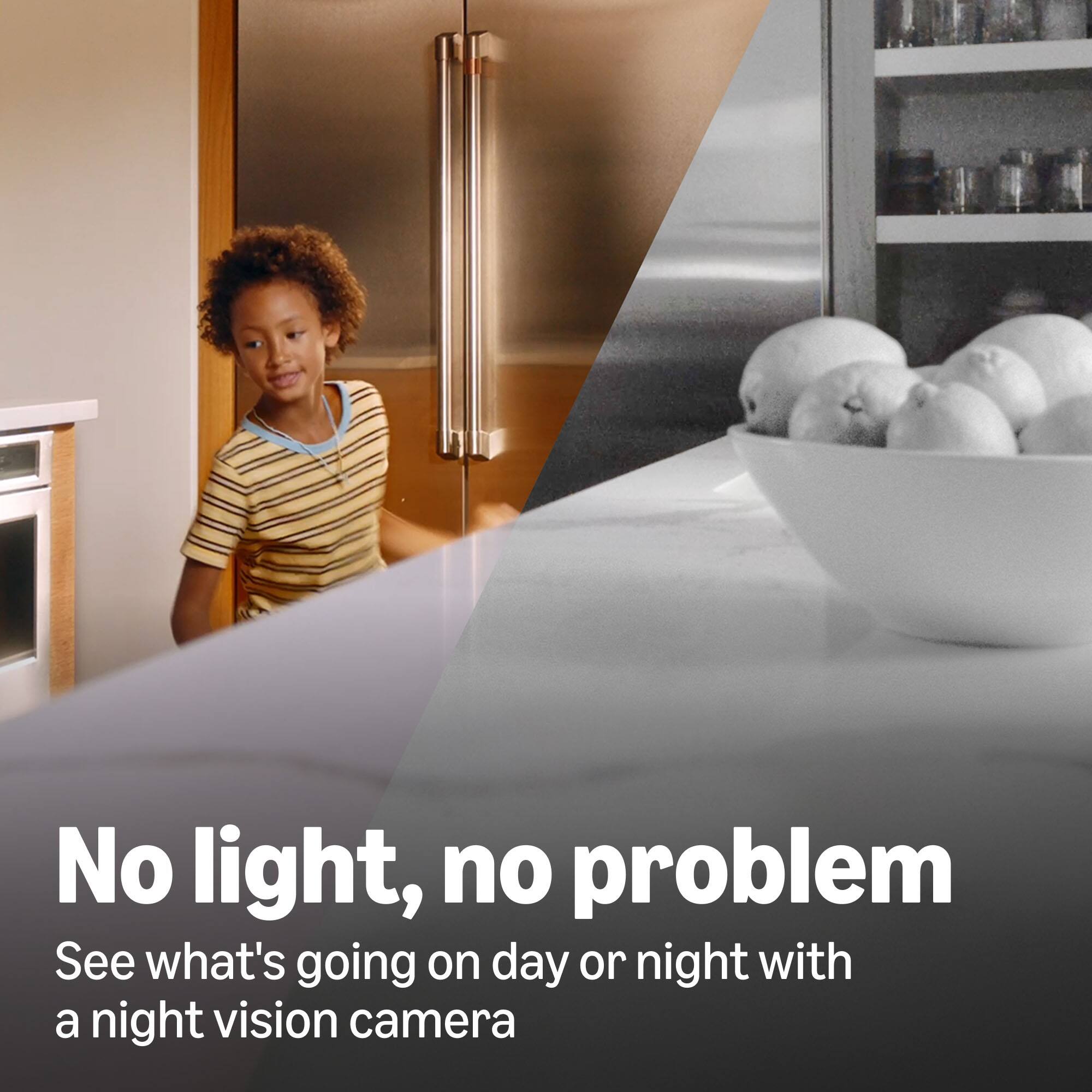 No light, no problem  
See what's going on day or night with a night vision camera
