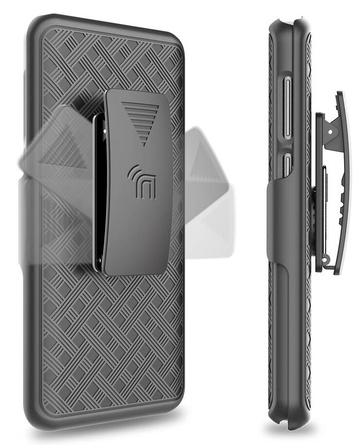 Alt View 3. Nakedcellphone - Case with Stand and Belt Clip Holster for Samsung Galaxy S9 Plus - Black.