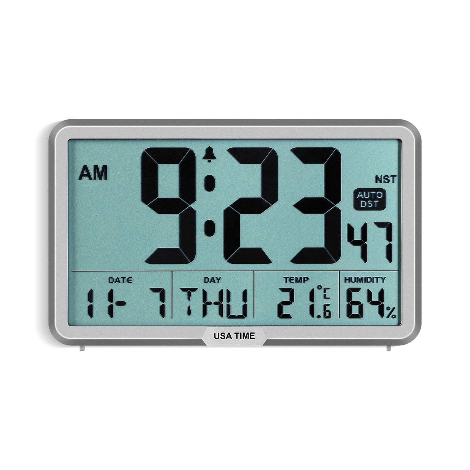 AM NST  AUTO DST  41 DATE DAY TEMP HUMIDITY 11-7 THU 21.6°C 64% USA TIME
