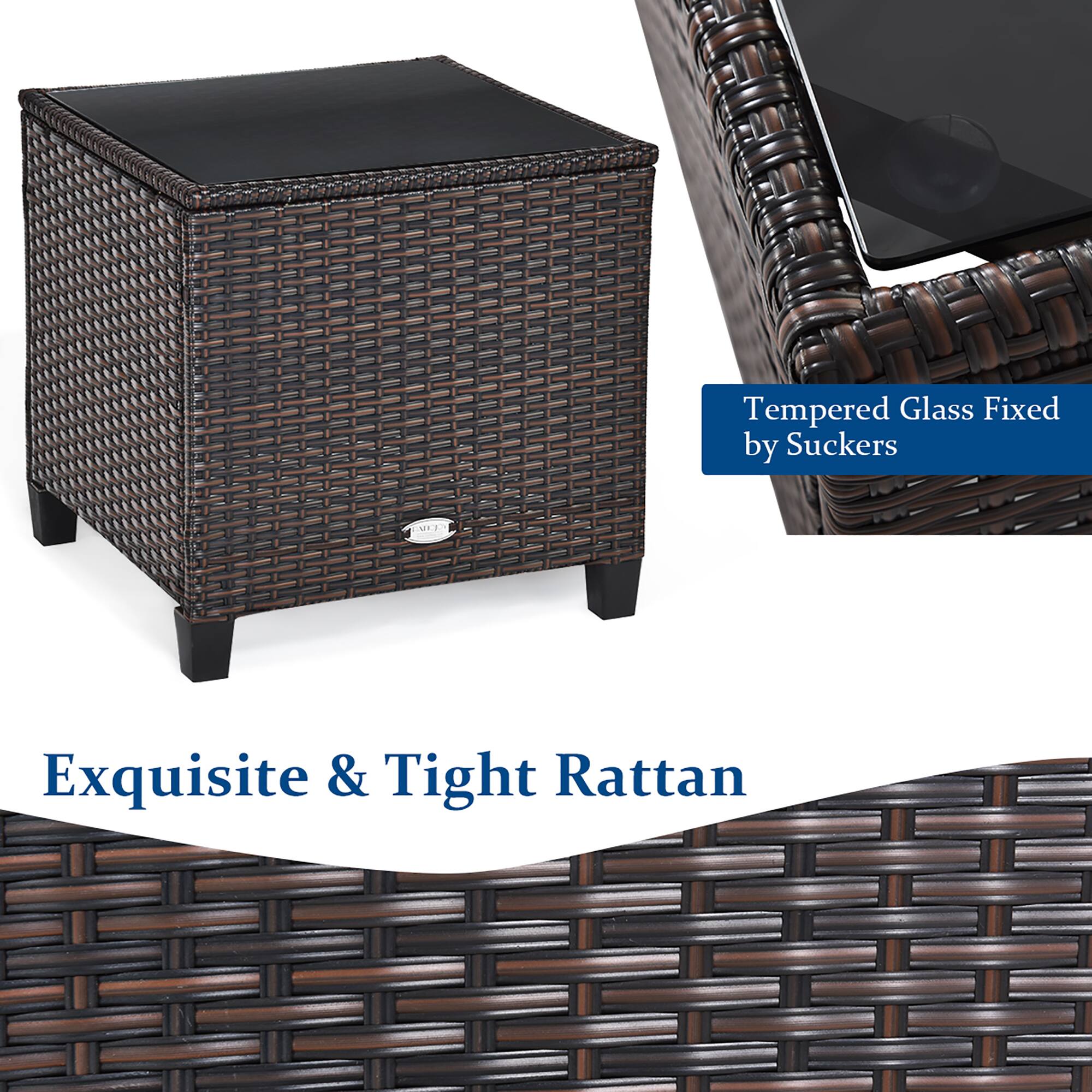 Tempered Glass Fixed by Suckers N Exquisite & Tight Rattan