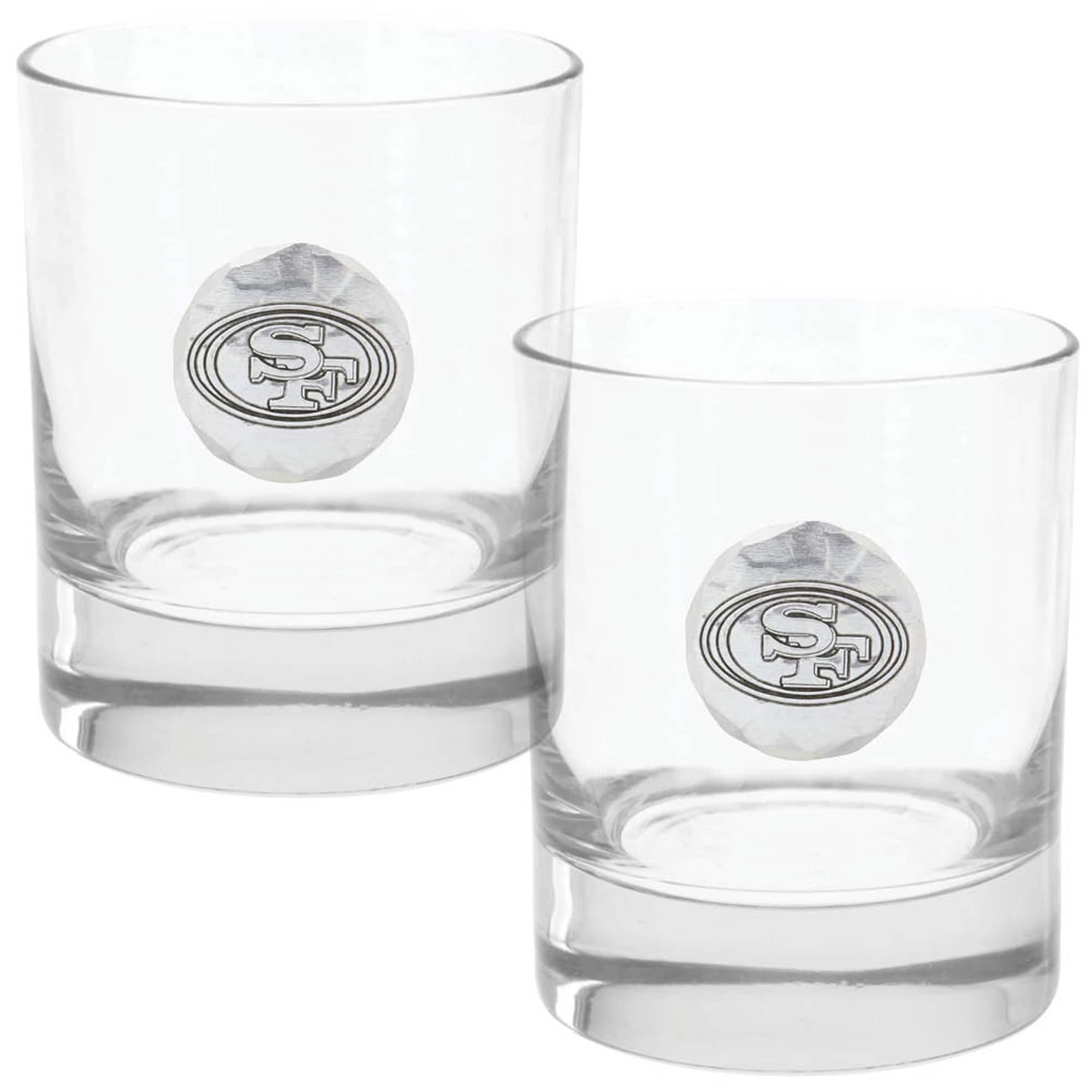 Front. Wendell August Forge - San Francisco 49ers Two-Piece 11oz. Rocks Glass Set - Multicolor.