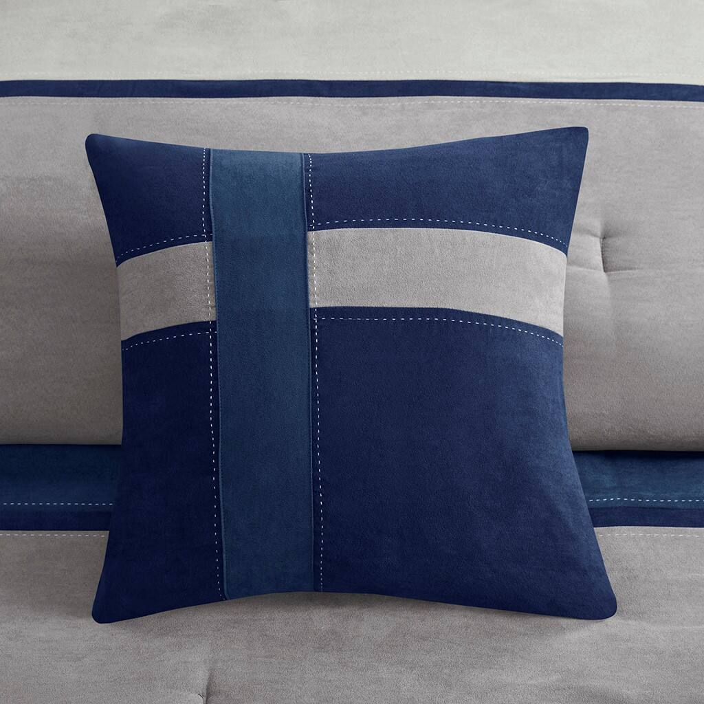 Alt View 2. Gracie Mills - Gracie Mills Kimberly 7-Piece Contemporary Microsuede Comforter Set - Blue.