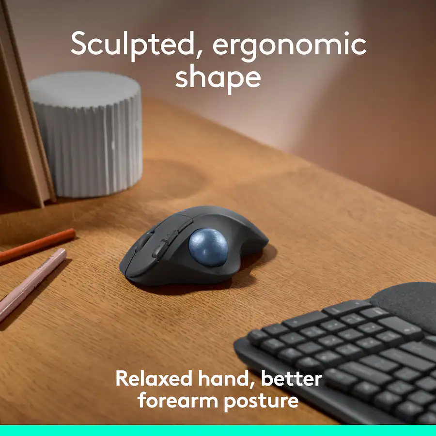 Logitech Mouse Type Logitech ERGO M575 Wireless Trackball Ergonomic Mouse for Business ...