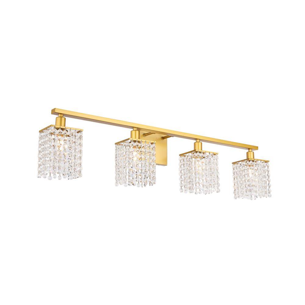 Alt View 6. Living District - Phineas 4 light Brass and Clear Crystals wall sconce - Brass And Clear Crystals.