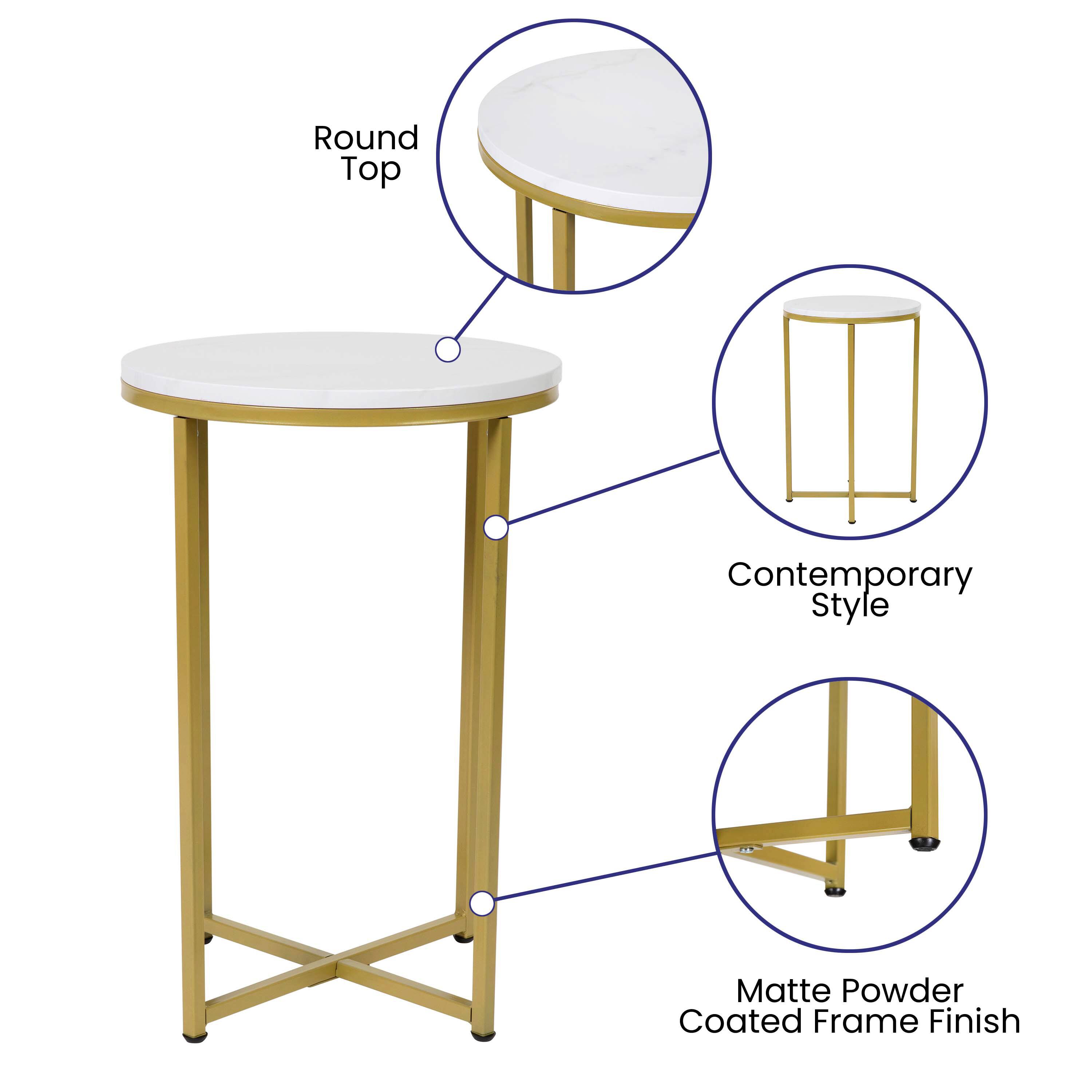 Round Top  
Contemporary Style  
Matte Powder Coated Frame Finish