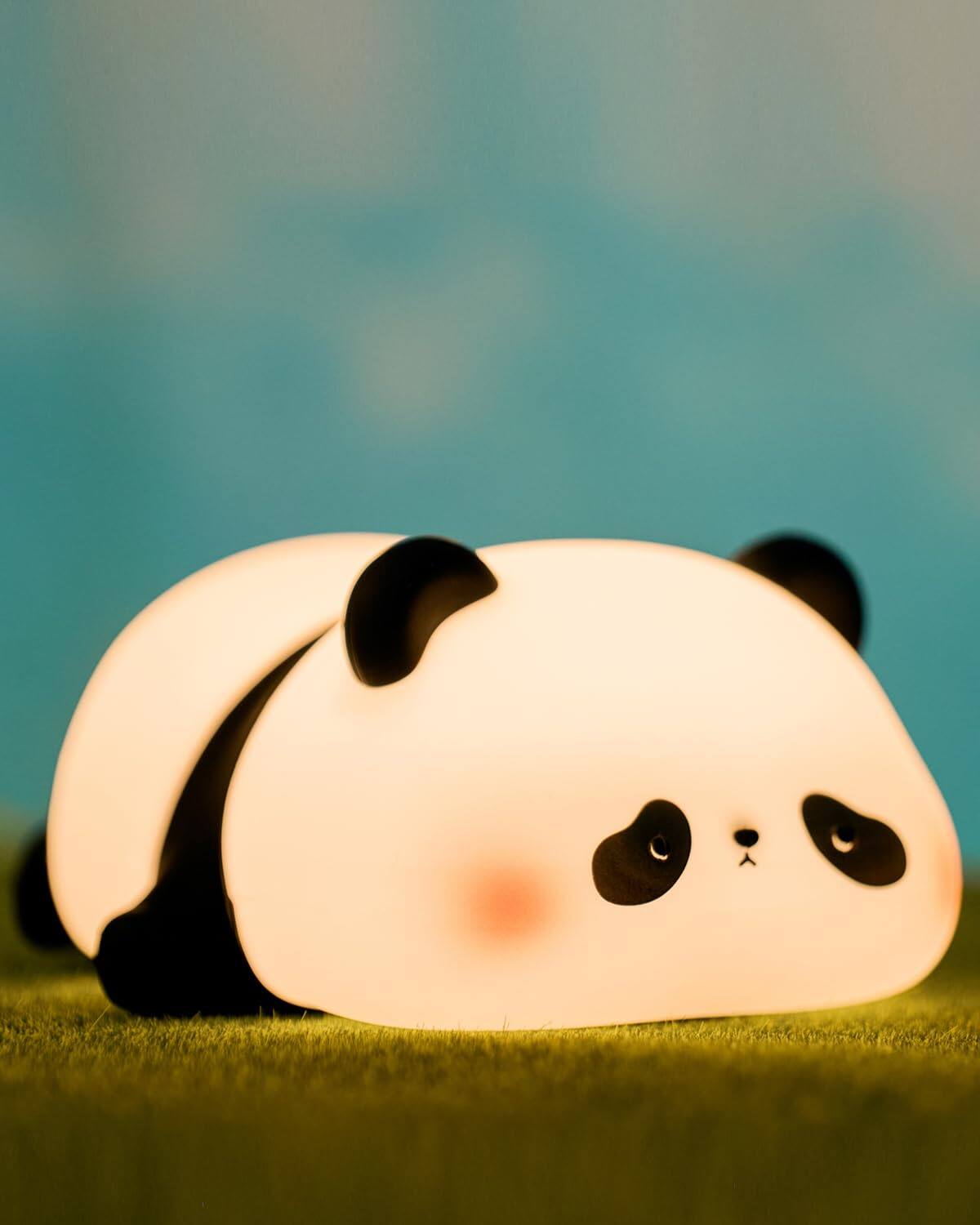 Front. MAGICAL RUBS - Cute Panda Night Light Led Squishy Novelty Animal Lamp Food Grade Silicone 3 Level Dimmable Nightlight For Desk... - Panda.