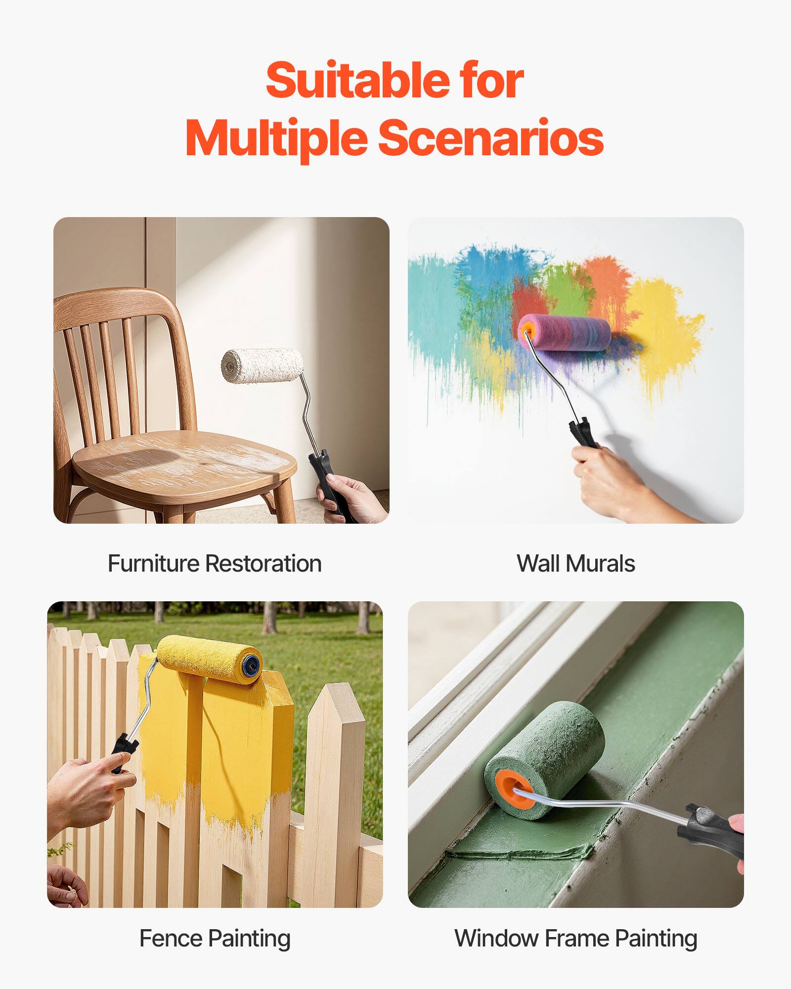 Suitable for Multiple Scenarios

- Furniture Restoration
- Wall Murals
- Fence Painting
- Window Frame Painting