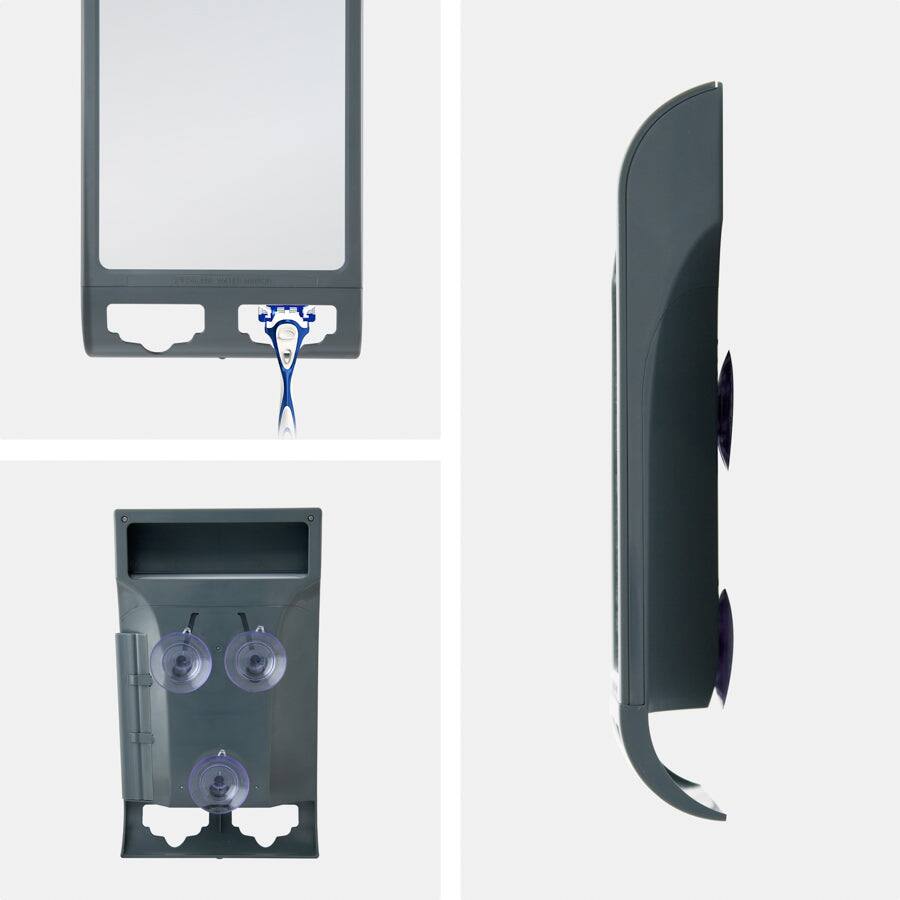 Alt View 5. Zadro - Wall Mounted Fogless Shower Mirror with Water Technology &  Double Razor Holder - Gray.