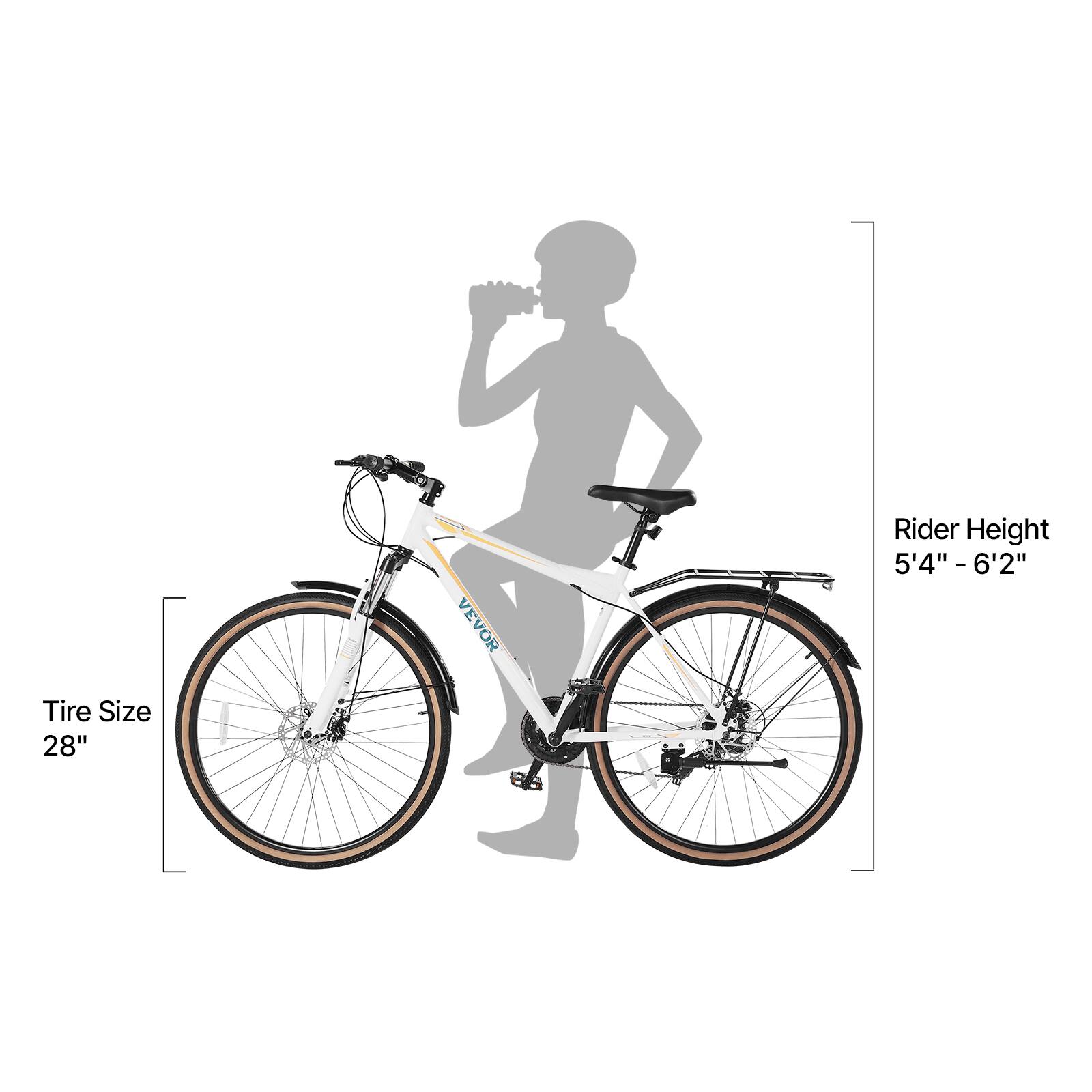 Rider Height: 5'4" - 6'2"  
Tire Size: 28"