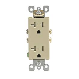 Leviton - Decora 20 amps 125 V Duplex Outlet 5-20R 1 pk - Ivory