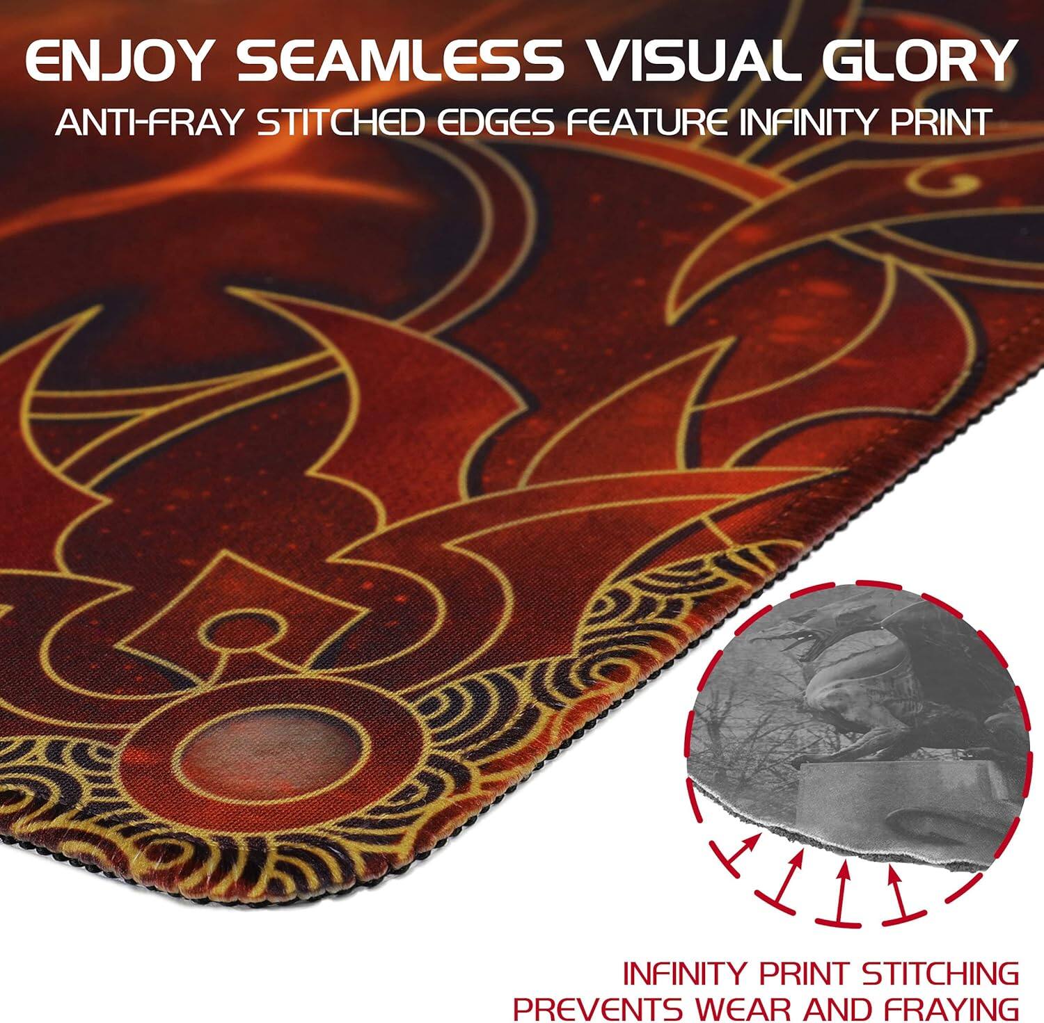 Enjoy Seamless Visual Glory Anti-Fray Stitched Edges Feature Infinity Print I1I Infinity Print Stitching Prevents Wear and Fraying