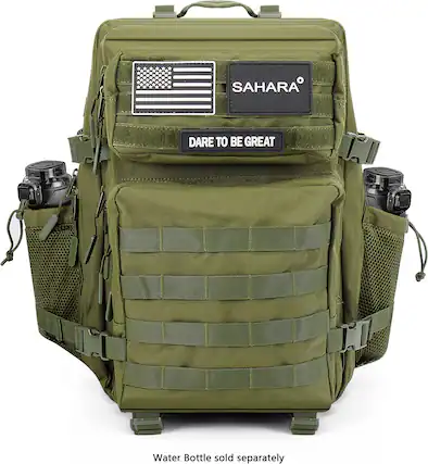 The text on the image reads: "SAHARA DARE TO BE GREAT TI Water Bottle sold separately."